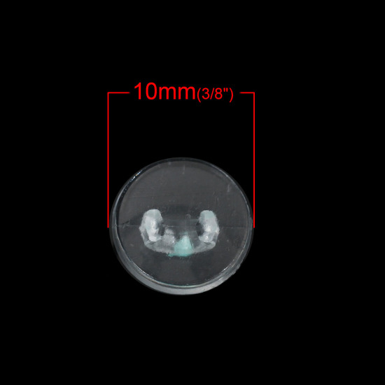 Изображение ABS Пластик Шитье Пуговицы с Ручкой Круглые Прозрачный С одним отверстием 10мм , 200 ШТ