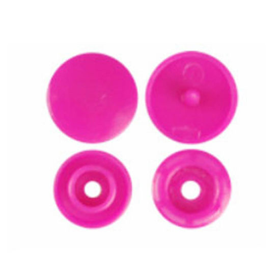 Image de Bouton Pression à Griffe en Résine Rond Fuchsia 12mm x 6.8mm, 10 Paquets