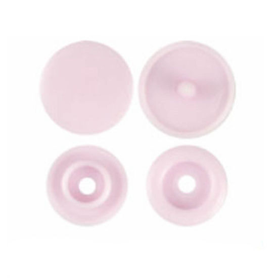 Image de Bouton Pression à Griffe en Résine Rond Rose Clair 12mm x 6.8mm, 10 Paquets