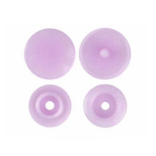 Image de Bouton Pression à Griffe en Résine Rond Mauve 12mm x 6.8mm, 10 Paquets