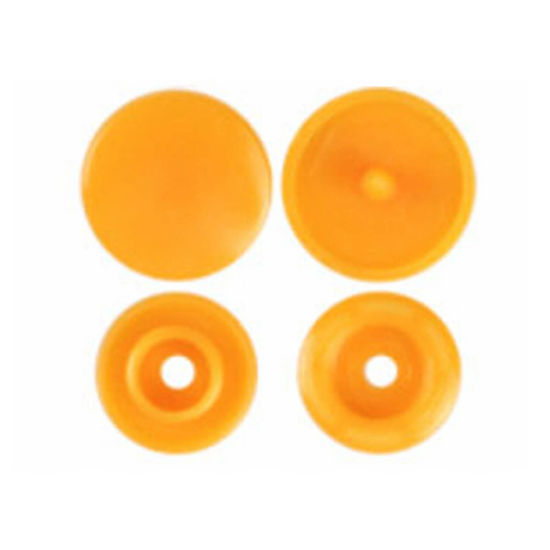 Image de Bouton Pression à Griffe en Résine Rond Orange 12mm x 6.8mm, 10 Paquets