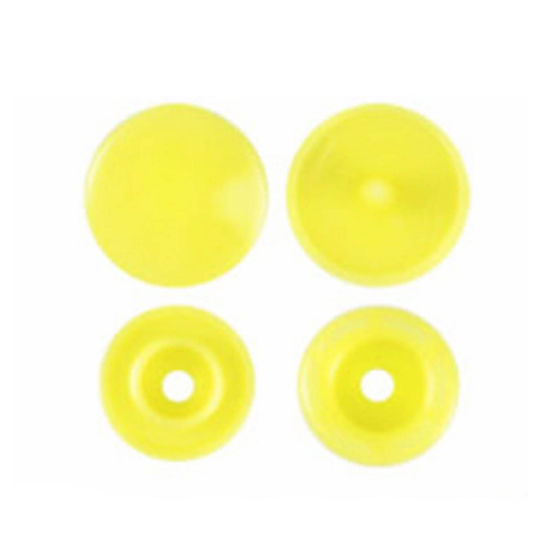 Image de Bouton Pression à Griffe en Résine Rond Jaune 12mm x 6.8mm, 10 Paquets