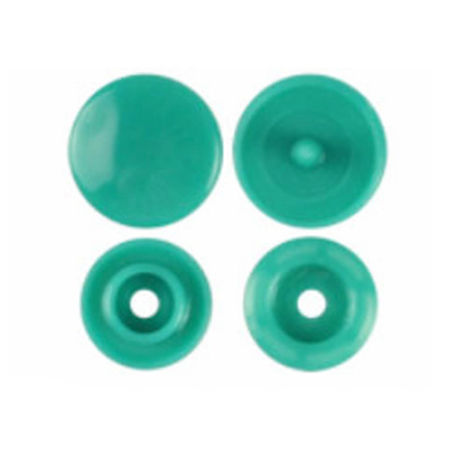 Imagen de Resina Botón Snap Fasteners Ronda Verde Lago 12mm x 6.8mm, 10 Paquetes