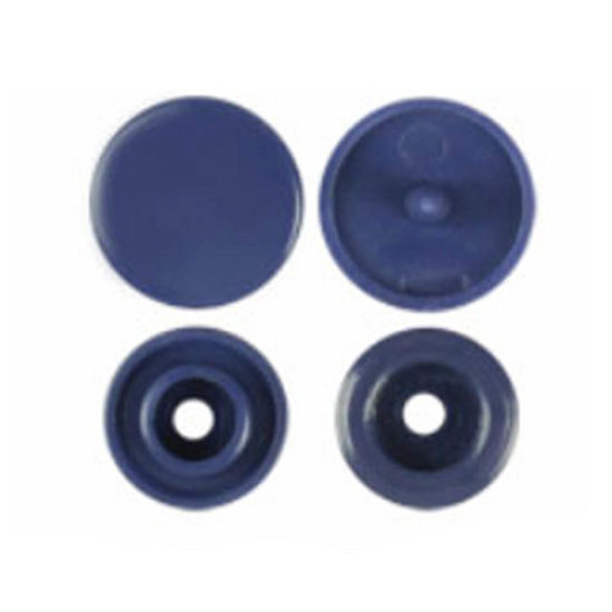 Image de Bouton Pression à Griffe en Résine Rond Bleu Foncé 12mm x 6.8mm, 10 Paquets