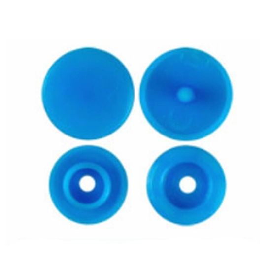 Image de Bouton Pression à Griffe en Résine Rond Bleu 12mm x 6.8mm, 10 Paquets