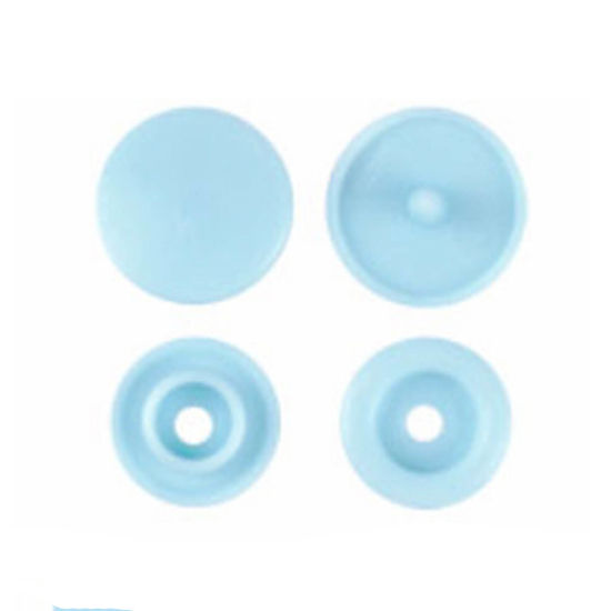 Image de Bouton Pression à Griffe en Résine Rond Bleu Clair 12mm x 6.8mm, 10 Paquets