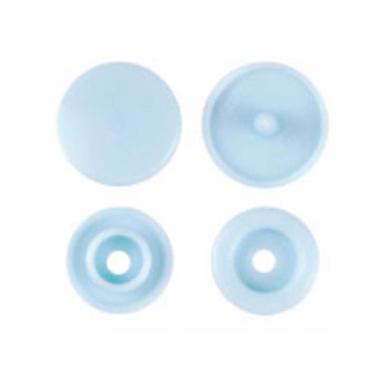 Image de Bouton Pression à Griffe en Résine Rond Bleu Clair 12mm x 6.8mm, 10 Paquets