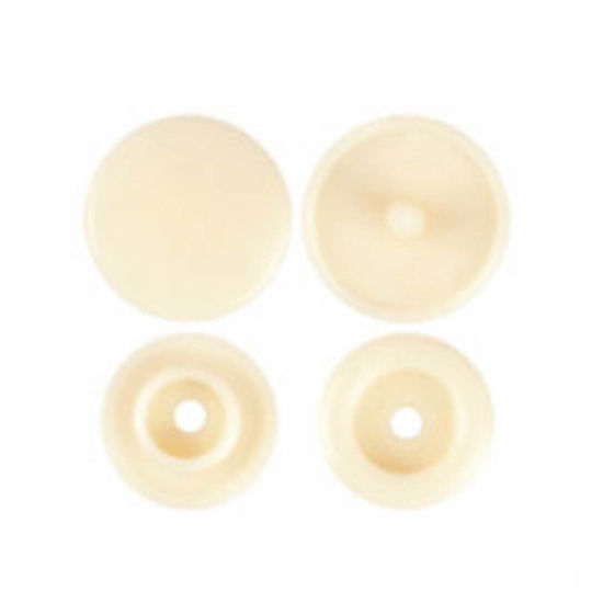 Image de Bouton Pression à Griffe en Résine Rond Beige 12mm x 6.8mm, 10 Paquets