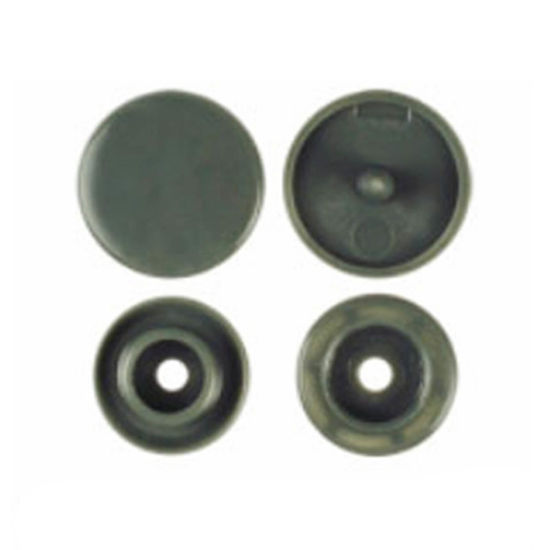 Image de Bouton Pression à Griffe en Résine Rond Gris Foncé 12mm x 6.8mm, 10 Paquets