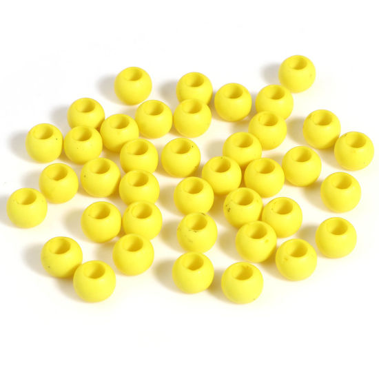 Bild von Acryl Perlen Gelb Rund ca. 6mm D., Loch:ca. 2.9mm, 1000 Stück