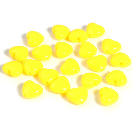 Picture of Acrylic Valentine's Day Beads Heart Light Pink About 9mm x 8mm, Hole: Approx 1.8mm, 1000 PCs