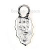 Picture of Brass Glue On Bails Leaf Silver Plated Message " R " Carved 13mm( 4/8") x 6mm( 2/8"), 5 PCs