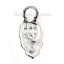 Picture of Brass Glue On Bails Leaf Silver Plated Message " R " Carved 13mm( 4/8") x 6mm( 2/8"), 5 PCs