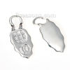 Picture of Brass Glue On Bails Leaf Silver Plated Message " R " Carved 13mm( 4/8") x 6mm( 2/8"), 5 PCs