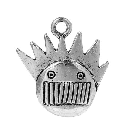 Immagine di Lega di Zinco 3D Charm Ciondoli Ragazzo Argento Antico 3D 24mm x 21mm , 10 Pz