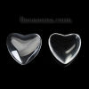 Bild von Glas Dom Cabochons Herz Platt Transparent 16mm x 16mm, 50 Stücke