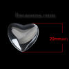 Picture of Transparent Glass Dome Seals Cabochon Heart Flatback Clear 20mm( 6/8") x 20mm( 6/8"), 20 PCs