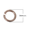 Imagen de 1000 Unidades 3mm Dia, 0.7mm(21 gauge) Latón Abierto Argollas Oro Rosa Ronda