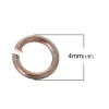 Imagen de 500 Unidades 4mm Dia, 0.8mm(20 gauge) Latón Abierto Argollas Oro Rosa Ronda