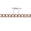 Picture of Iron Based Alloy Open Link Curb Chain Findings Rose Gold 3.3x2.4mm(1/8"x1/8"), 10 M