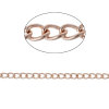 Picture of Iron Based Alloy Open Link Curb Chain Findings Rose Gold 4x2.8mm(1/8"x1/8"), 5 M