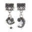Image de Perles Perle Dangle à Gros Trou au Style Européen en Alliage de Zinc Cœur Brisé Argent Vieilli Gravé Mots " Grandmother & Granddaughter" 31mm x 11mm, 1 Kit