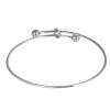 Picture of Brass Expandable Bangles Bracelets Large 2-Ball Add a Round Silver Tone Adjustable From 25cm(9 7/8") - 22cm(8 5/8") long, 1 Piece                                                                                                                             