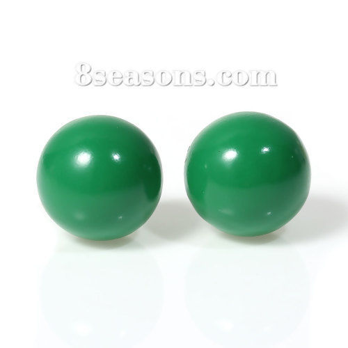 Image de 1 Pièce Perle de l'Harmonie pour Bola de Grossesse en Laiton Rond Vert 16mm Dia.