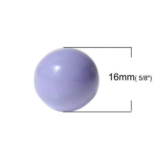 Image de Perle de l'Harmonie Sans Trou pour Pendentif Bola de Grossesse en Cuivre Rond Mauve Laqué 16mm Dia, 1 Pièce