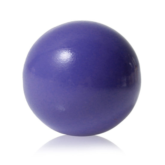 Image de Perle de l'Harmonie Sans Trou pour Pendentif Bola de Grossesse en Cuivre Rond Violet Laqué 16mm Dia, 1 Pièce