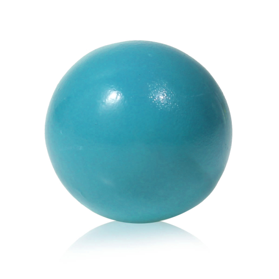 Image de Perle de l'Harmonie Sans Trou pour Pendentif Bola de Grossesse en Cuivre Rond Bleu-Vert Laqué 16mm Dia, 1 Pièce