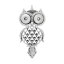 Picture of Alloy Snap Button Pendants Fit 18mm/20mm Snap Buttons Owl Antique Silver Color (Fit ss16 Rhinestone) 106mm(4 1/8") x 52mm(2"), Hole Size: 6mm( 2/8"), 1 Piece