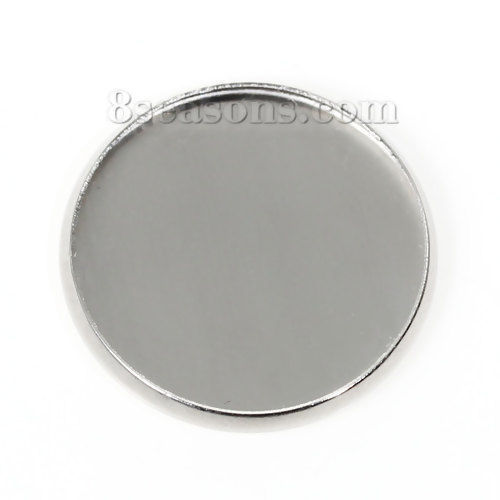 Picture of 304 Stainless Steel Bezel Cups Cabochon Settings Round Silver Tone (Fits 20mm Dia) 22mm( 7/8") Dia, 10 PCs