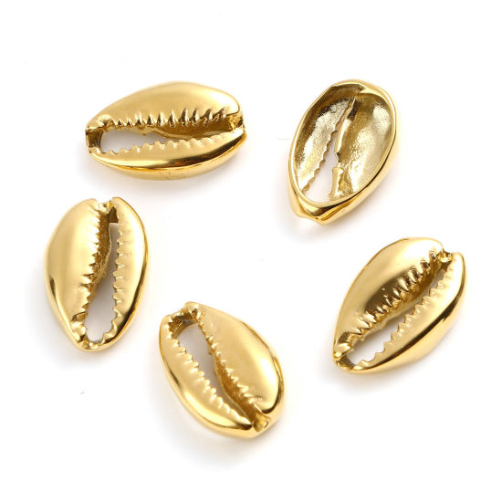 Immagine di 1 Pz Placcatura Sottovuoto PVD Ecologica 304 Acciaio Inossidabile Pendenti Charms Connettori Monetaria Caputserpentis Oro Placcato 19mm x 12mm