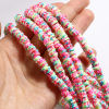 Picture of Polymer Clay Katsuki Beads Flower At Random Color Mixed Glow In The Dark Luminous About 6mm x 6mm, Hole: Approx 2.1mm, 40cm(15 6/8") - 39.5cm(15 4/8") long, 2 Strands (Approx 310-300 PCs/Strand)