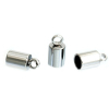 Picture of 304 Stainless Steel Cord End Caps Cylinder Silver Tone (Fits 4mm Cord) 9mm x 5mm, 10 PCs