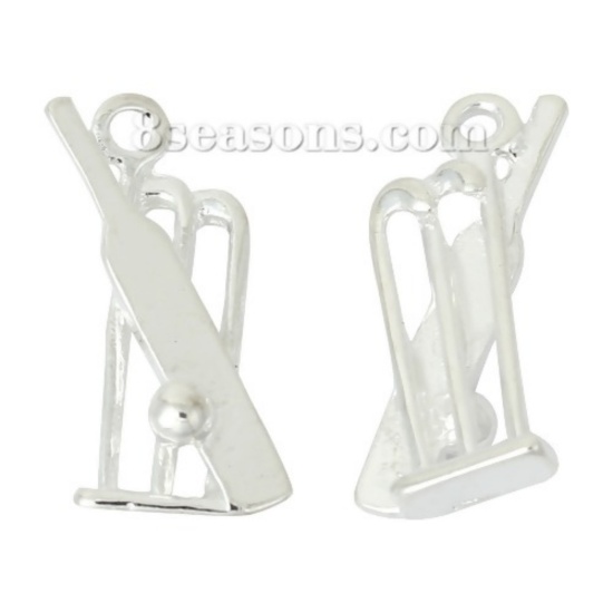 Picture of Zinc Based Alloy Sport Pendants Hockey Silver Plated 19mm x 12mm, 30 PCs