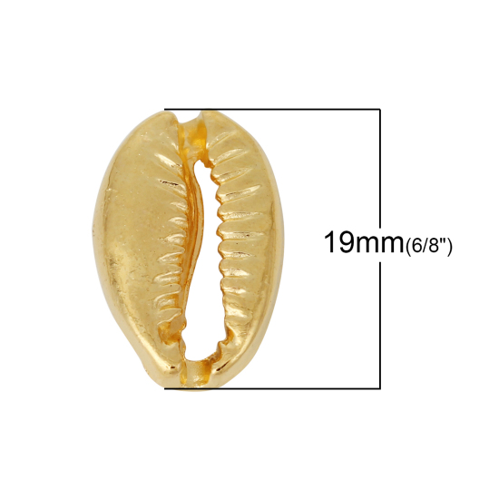 Immagine di Lega di Zinco Charm Ciondoli Monetaria Caputserpentis Oro Placcato 19mm x 12mm , 50 Pz