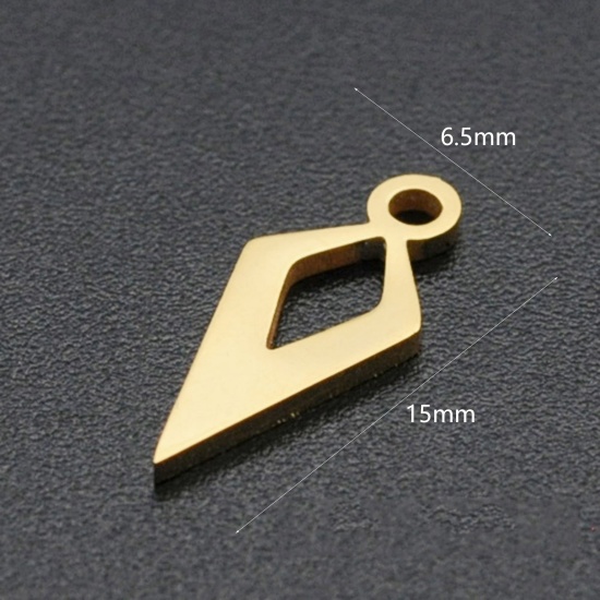 Image de Breloques en Acier Inoxydable Géométrique Doré 15mm x 6.5mm , 1 Pièce