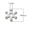 Picture of Zinc Based Alloy Spacer Beads Hexagram Silver Plated About 7mm x 6mm, 200 PCs