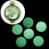 Picture of Acrylic Green Glow In The Dark Dome Seals Cabochon Round Faceted 30mm(1 1/8") Dia, 5 PCs