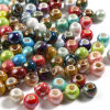 Picture of Ceramic Beads Round At Random Color Mixed Plating About 7mm - 6mm Dia, Hole: Approx 2.8mm-2.3mm, 100 PCs
