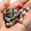 Picture of Ceramic Beads Round At Random Color Mixed Plating About 7mm - 6mm Dia, Hole: Approx 2.8mm-2.3mm, 100 PCs