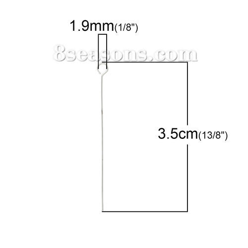 Image de Aiguille Clou Tige à Œil en Laiton Argenté 3.5cm long, 0.5mm Gros ( 24 gauge), 100 PCs                                                                                                                                                                        