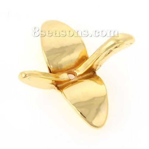 Picture of Zinc Based Alloy Beads Origami Crane Gold Plated About 24mm x 23mm, Hole:Approx 2mm, 30 PCs