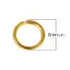 Picture of 1000 PCs 5mm Dia., 1mm(18 gauge) Iron Based Alloy Open Jump Rings Findings For Jewelry Making Gold Plated Round