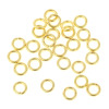 Picture of 1000 PCs 5mm Dia., 1mm(18 gauge) Iron Based Alloy Open Jump Rings Findings For Jewelry Making Gold Plated Round