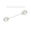 Immagine di 2 Pz Ottone Classico Spilla Tono Argento Bianco Perla Imitato Acrilico 74mm x 16mm