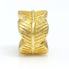 Picture of Zinc Based Alloy Charms Beads Cylinder Gold Plated Heart Leaf Carved 11mm x 7mm, 1 Piece