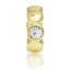 Picture of Zinc Based Alloy Charms Beads Cylinder Gold Plated Clear Rhinestone 13mm x 12mm, 1 Piece